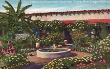 San Diego, CA, Fountain at Ramona's Marriage Place, Vintage Postcard e1013 picture