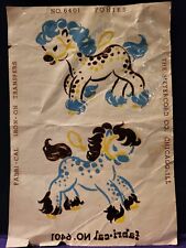 Vintage (50s) Meyercord Fabri-Cal Iron-On Transfer #6401 Ponies picture