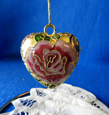 Vintage Smithsonian Catalogue Cloisonné & Enamel Puffy Heart Rose 2