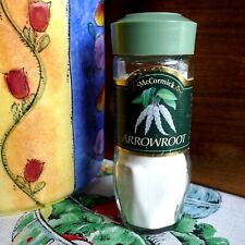 Vintage McCormick Spice Jar Arrowroot Green Top Full Contents Sealed - Owner picture