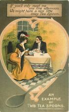 Artist Impression Teaspoon Romance Couple Frame like Interior Postcard 21-1227 picture