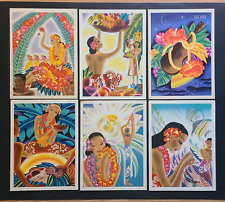 1940s Set of 6 Frank Macintosh Art Matson Line Hawaiian Menu Covers picture