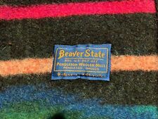 Queen Pendleton blanket, Wool, Beaver State, multicolored in good condition picture