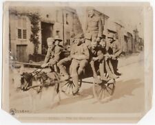 1918 On to Berlin Soldiers Riding Mule Cart Lucy France Original News Photo picture