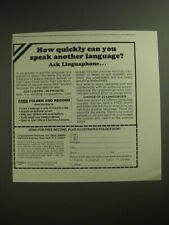 1974 Linguaphone Institute Ad - How quickly can you speak another language? picture