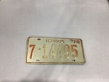 1970 Iowa license plate Tag# 7-14495 Black Hawk County picture