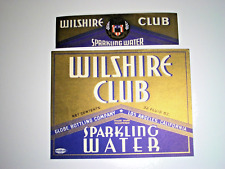 Vintage Wilshire Club Sparking Water Label Globe Bottling Los Angeles Soda picture