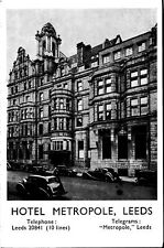CONTINENTAL SIZE POSTCARD HOTEL METROPOLE AT LEEDS UNITED KINGDOM c. 1930s picture