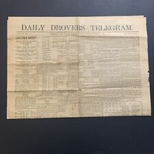 Antique 1890s Daily Drovers Telegram Newspaper KC Stockyards Cork Riot Hindostan picture