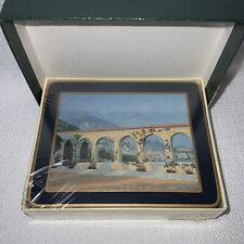 Lady Clare Painted Base Mats Churchill College Oxford Coasters Set Of 4 picture