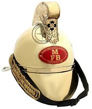 M FB Helmet Victorian Fire Fighter Helm Brass Fireman Helmet Merry Weather picture