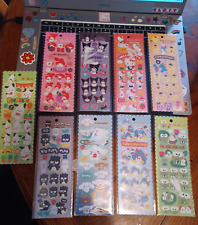 LOT Of 9 SANRIO CHARACTER Unopened Seal Stickers Strips Packs SO Adorable picture