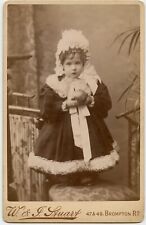 Girl - Dorothy M. Collins with Toy ? Vintage Children Photo by Stuart, London UK picture