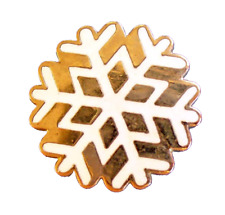 Hallmark PIN Christmas Vintage SNOWFLAKE Cloisonne Silver Holiday Brooch picture