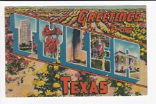 Large Letter Greetings From Tyler Texas Divided Back Chrome Postcard picture