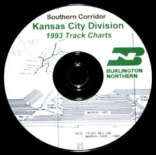 Burlington Northern 1993 Kansas City Division Track Charts PDF Pages on DVD picture