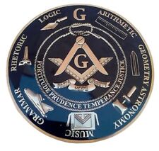 Freemason Masonic Love For Arts  Car Emblem Heavy Alloy Golden And Black Finish picture
