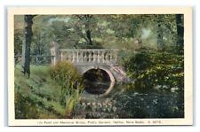 Postcard Lily Pond and Memorial Bridge, Public Gardens, Halifax NS Canada G32 picture