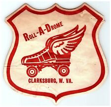 1930s-40s Roll-A-Drome Roller Skate Skating Luggage Label Clarksburg WV picture