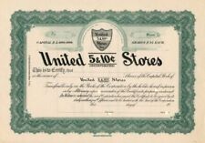 United 5 and 10 Stores - circa 1910's Unissued Stock Certificate - United 5 Cent picture