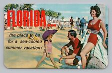 Postcard Florida Sunshine State Summergram Sunbathers Woman in Swimsuit picture