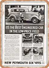 METAL SIGN - 1934 Plymouth Six Sedan Vintage Ad picture