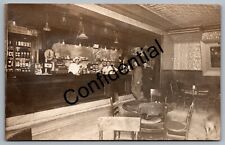 Real Photo Bar Room Interior w/ Signs Near Erie Depot Jamestown NY RP RPPC M280 picture