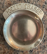 Vintage Solid Brass Pocket Change Dish Valet Coin Tray Holder   picture