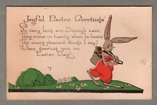 Vintage E. Weaver Easter Postcard, Bunny Rabbit & Poem, Mid-Century/Early 1900s picture