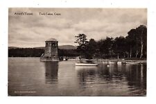 TWIN LAKES, SALISBURY, CT ~ ALVORD'S TOWER, BOATS, ALBERTYPE PUB ~ used 1919 picture