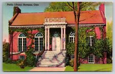 Vintage Postcard OH Ohio Ravenna Public Library Street view -3284 picture