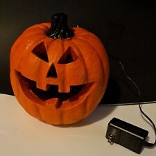 Light Up Orange Pumpkin Jack-O-Lantern Halloween Plug in 4 Changing Colors 8