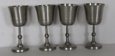 Vintage Hagness Pewter Cordial Stemmed Cups Made in Norway Set of 4 Cups picture