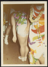 FOUND PHOTO Woman Bending Over Getting Spanked Funny Color Unusual Snapshot VTG picture