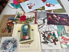37 lot Vintage Christmas Greeting Cards used picture