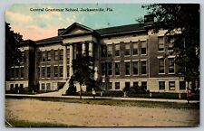 JACKSONVILLE FLORIDA Central Grammar School 1913 vintage antique Postcard A53 picture