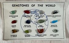 Vintage Gemstones of the World Educational Chart with 12 genuine gemstones picture