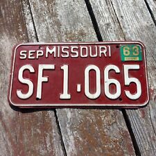 1963 Missouri License Plate - 