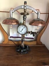 Very **COOL ** STEAMPUNK Industrial Machine Age LAMP Very Unusual Steam Engine picture