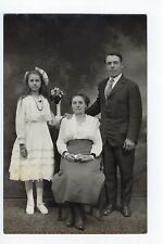 Serious Family Portrait Real Photo Postcard RPPC Posing c1935 picture