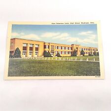 Muskogee Oklahoma -Alice Robertson Jr High School- Front Lawn Postcard c1950 picture