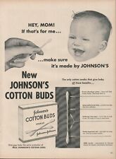 1953 Johnson's Cotton Buds Hey Mom If That's For Me Make Sure It's Made Print Ad picture