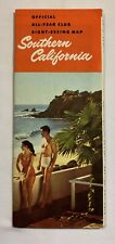 1950'S SOUTHERN CALIFORNIA VACATION TRAVEL TOURIST FOLDOUT BROCHURE & MAP picture