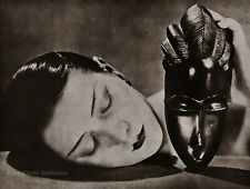 1926/75 MAN RAY Vintage Art Deco Female Head KIKI w African Mask Photo Engraving picture