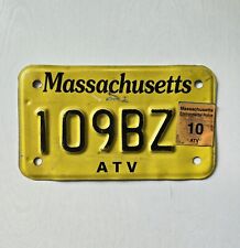 2010 Massachusetts ATV License Plate - MA - #109BZ picture
