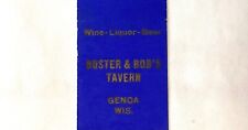 GENOA, WIS 1930’S BUSTER & BOB’S TAVERN, WISCONSIN MATCHBOOK COVER picture