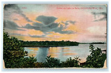 c1910s Sunset on Lake La Belle Oconomowoc Wisconsin WI Unposted Postcard picture