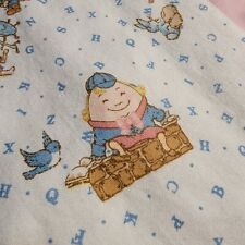 VTG Handmade Patchwork Nursey Rhymes Pattern Square Baby Blanket Quilt 30”x36” picture