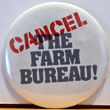 1979 Cancel The Farm Bureau American Agriculture Movement AAM Strike Pinback picture