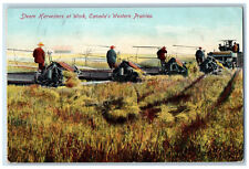 Canada Postcard Steam Harvesters at Work Western Prairies 1911 Posted picture